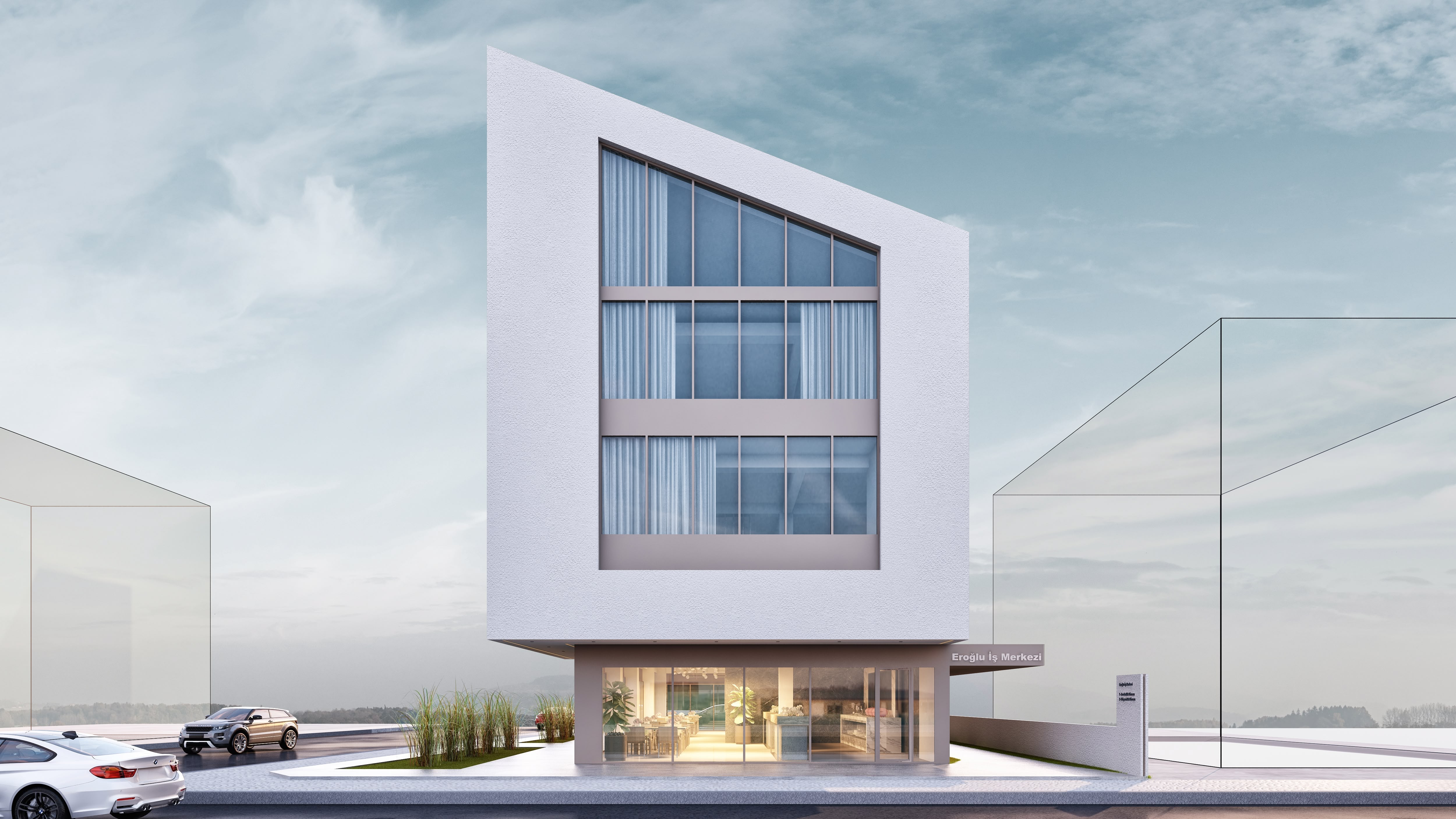TE Grup İnşaat Eroğlu İş Merkezi genel görünüm - Fethiye komple ofis projesi